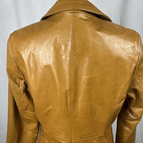 Vintage Rogue Leather by Reilly Olmes Camel Brown Leather Jacket. - Picture 5 of 12